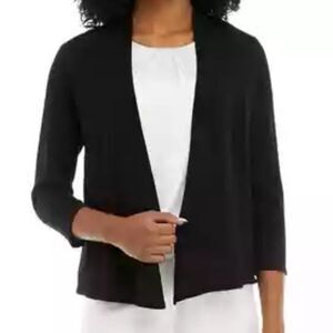 Joan Vass Long Sleeve Open Front Cotton Cardigan Size 2X